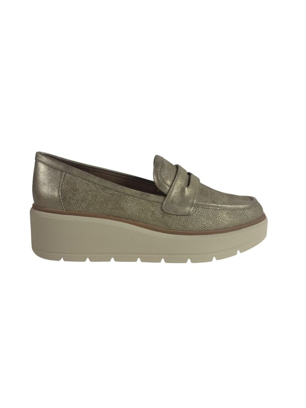 Dr. Scholl's Nice Day Max Platform Loafers Womens Size 10 Metallic Gold Slip-On - Picture 1 of 10